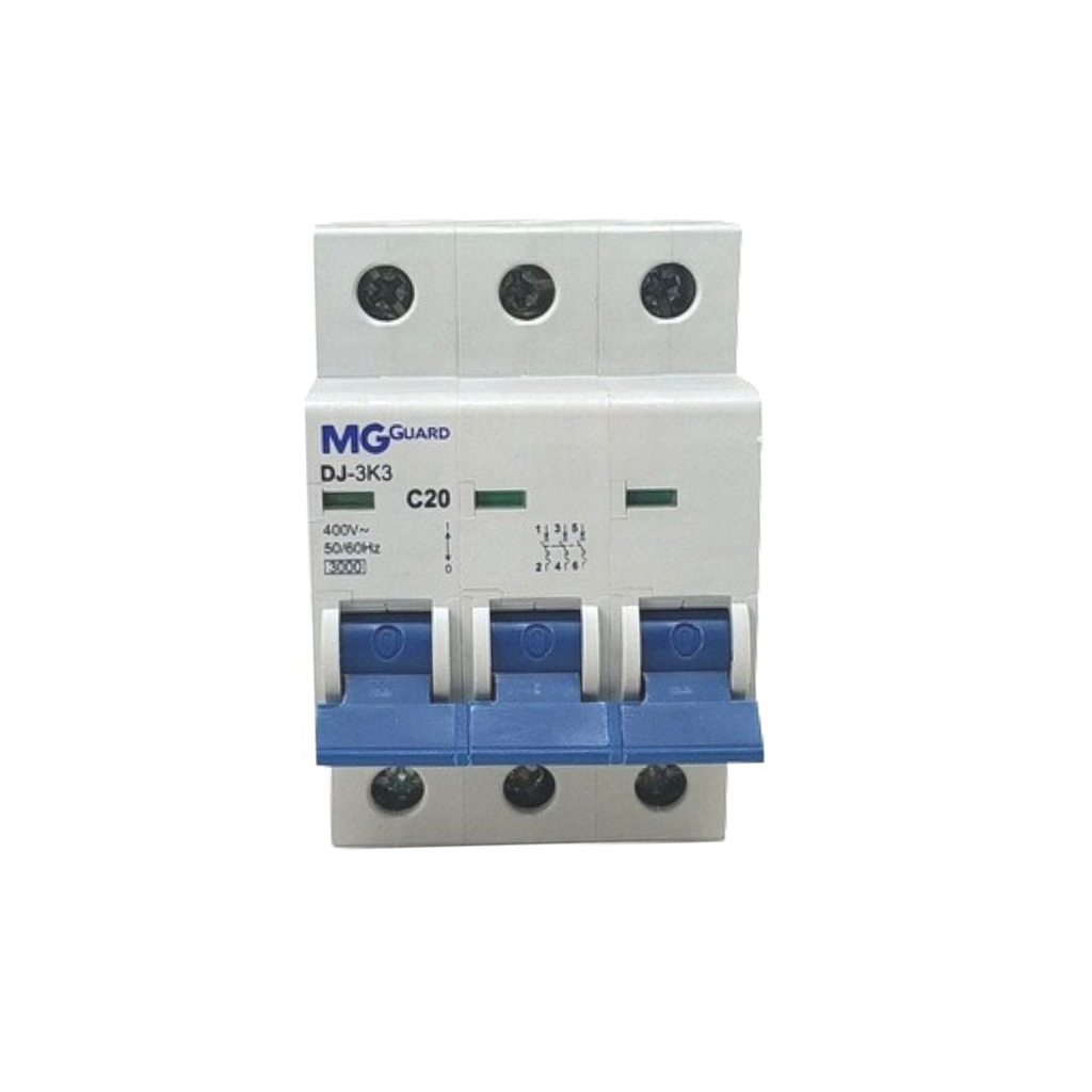 MINI DISJUNTOR 3P 3KA 20A TRIFASICO CURVA C JNG