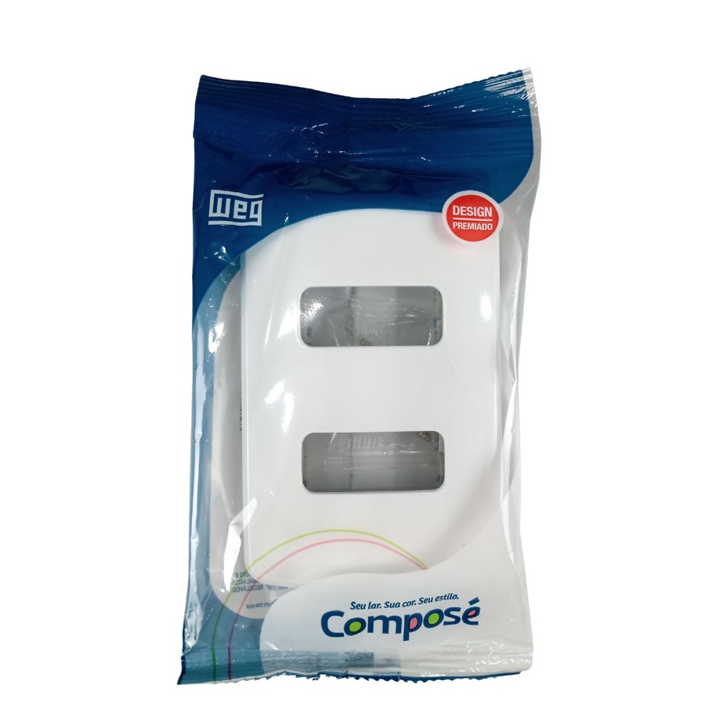 PLACA + SUPORTE 4X4 BRANCO 6 POSICOES COMPOSE WEG