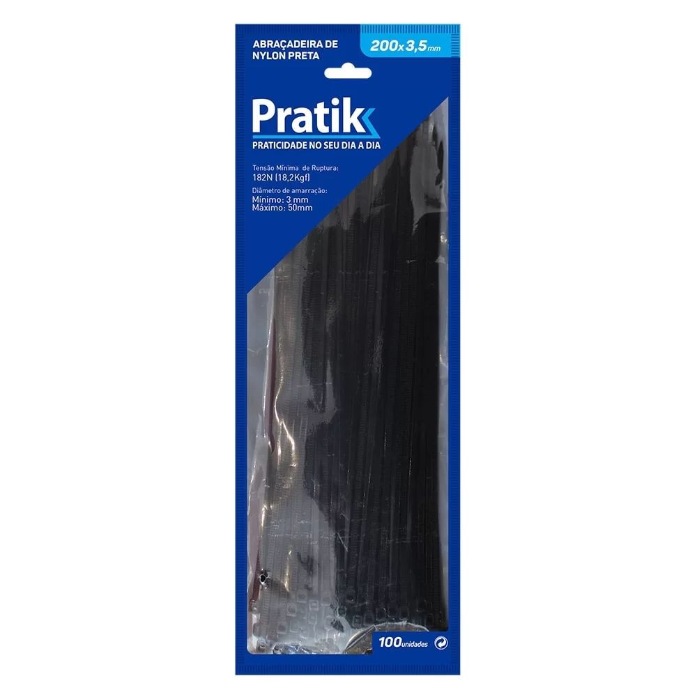 Abraçadeira de nylon, plástico 6,6, 380x4,8mm, cor branco, (pcte 50un) DECORLUX
