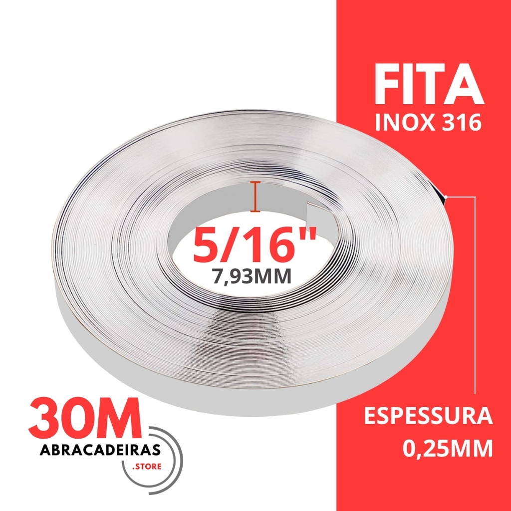 FITA DE ACO LISA 17MM X 30MT PROFISSIONAL