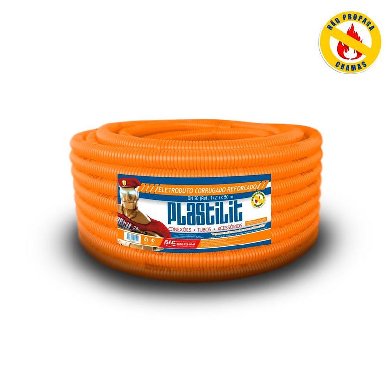 MANGUEIRA CORRUGADO 1.1/2 COM GUIA 50M PRETO - KULPA