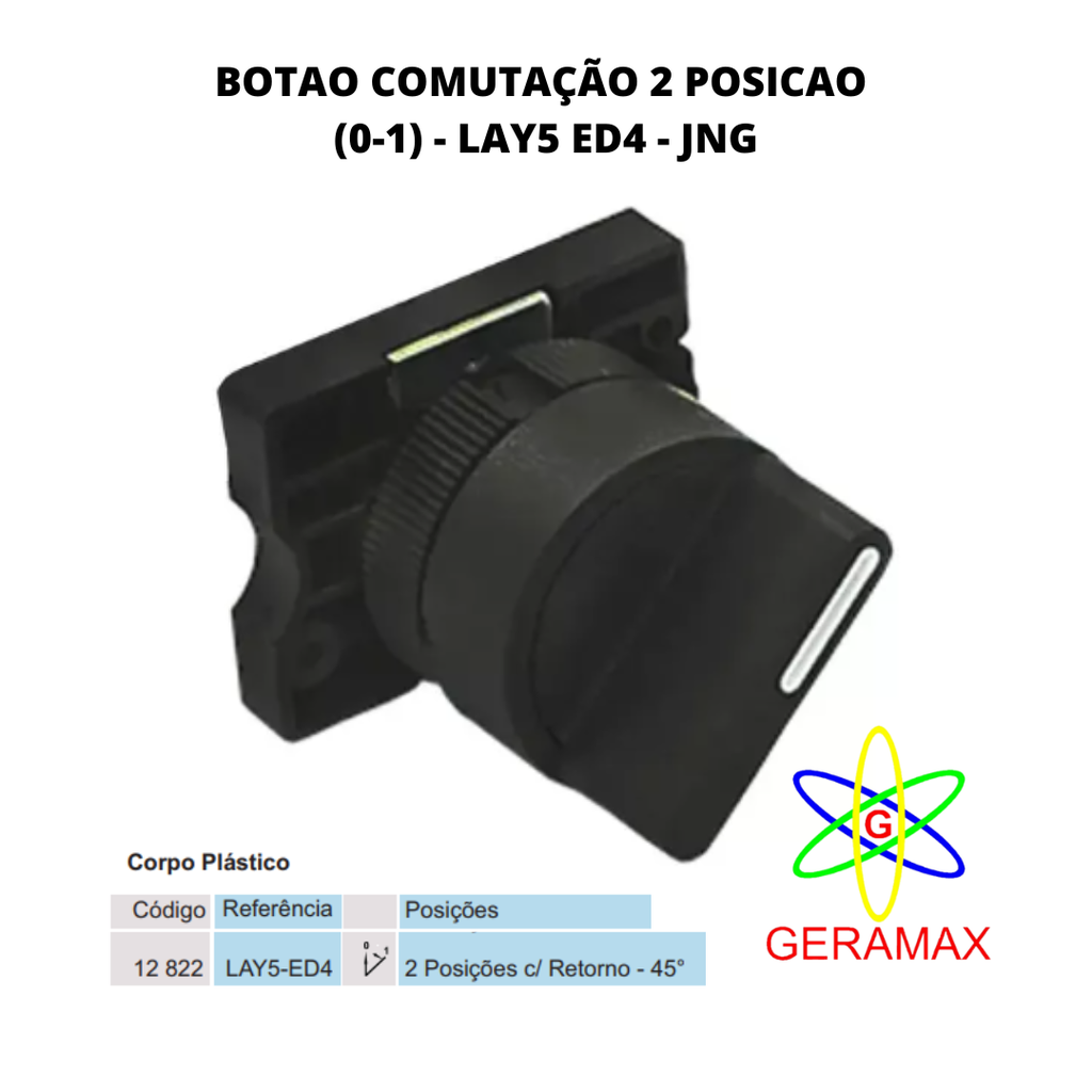 BOTAO COMUT. 3 POS. (1-0-2) PL- LAY5 ED3